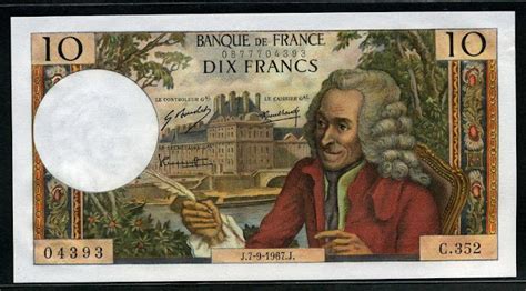 France Banknotes 10 Francs Bank Note 1967 Voltaireworld Banknotes