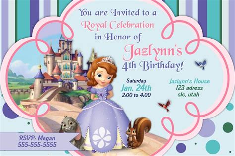 The cookies at this sofia the first birthday party are fantastic! Princess Sofia Birthday Invitations Ideas - Bagvania FREE Printable Invitation Template