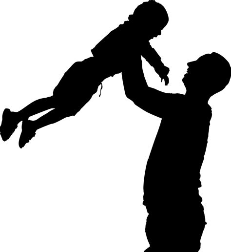 Fathers Day Son Clip Art Father And Son Silhouette Vector Png Images