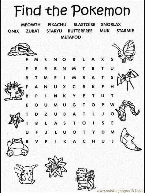 Coloring pages of pokemon characters pokemon.com coloring pages pokemon snivy coloring pages pokemon friends coloring pages google black and white coloring pages pokemon word coloring pages pokemon mudkip. Word SearchesPokemon Coloring Page | Education
