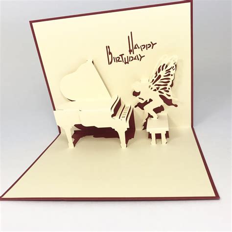 3d Pop Up Card Piano Cards Unique Cards Creative Cards