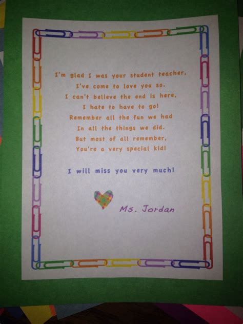 I am penning this letter to express my adieu to you as you leave your  insert the present grade of the students grade and move to the  insert the grade the students are being promoted to. Student teacher letter to students | Teaching + Crafts ...