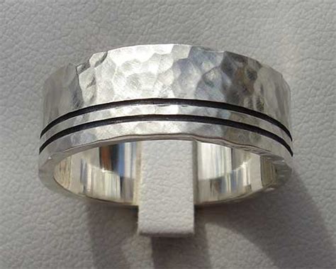 Hammered Silver Wedding Ring For Men Love2have Uk