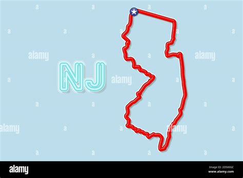 Mapa De Contorno En Negrita Del Estado De Nueva Jersey Ilustraci N
