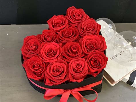 Preserved Red Roses In Heart Shaped Box In Miami Fl Luxury Flowers