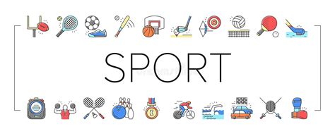 Sport Active Competitive Game Icons Set Vector Stock Vector