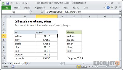Excel Formula Cell Equals One Of Many Things Excel Formula Cell
