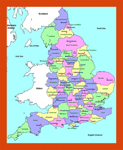 Administrative Divisions Map Of England
