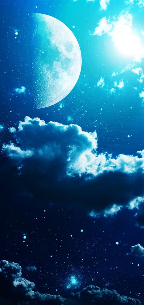 Night Sky Wallpaper Moon Top Moon Night Sky Wallpaper Free Download