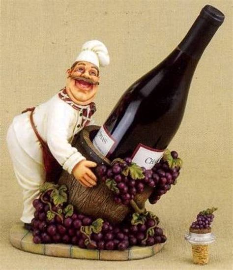 Happy Chef Wine Bottle Holder With Decorative Cork Top Ebay