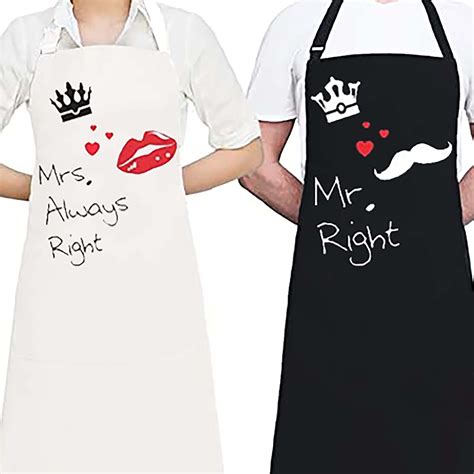 Mrs Always Right Mr Right Funny Couple Aprons Etsy