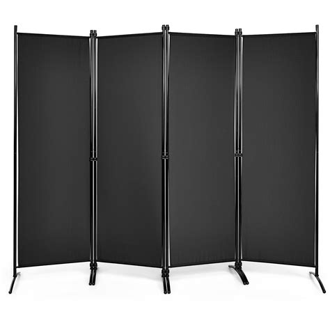 Buy Giantex 5 6 Ft Tall 4 Panel Room Divider Black Lightweight Portable Folding Privacy Screen