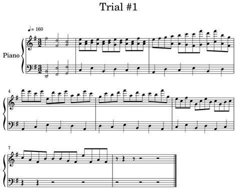 Trial 1 Sheet Music For Piano