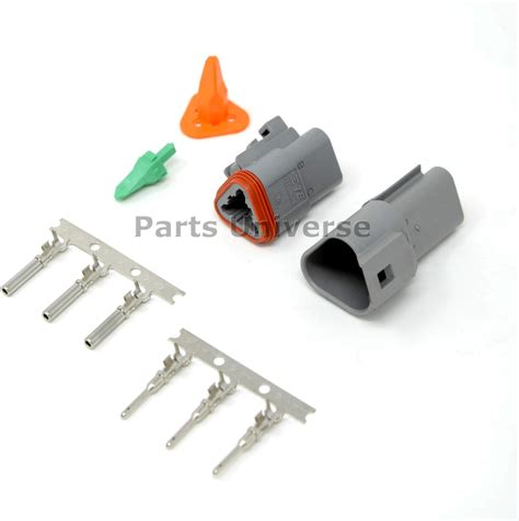 Performance And Racing Parts Deutsch Dtm 3 Pin Connector Kit 22 18 Awg