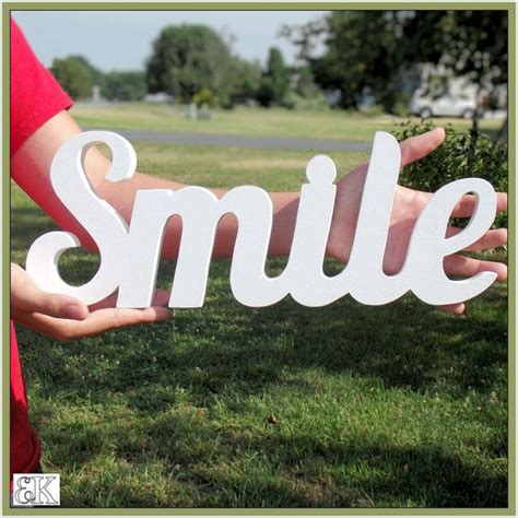Smile Wooden Word Sign Decor Selfstanding By Eclectikkrafts 3250