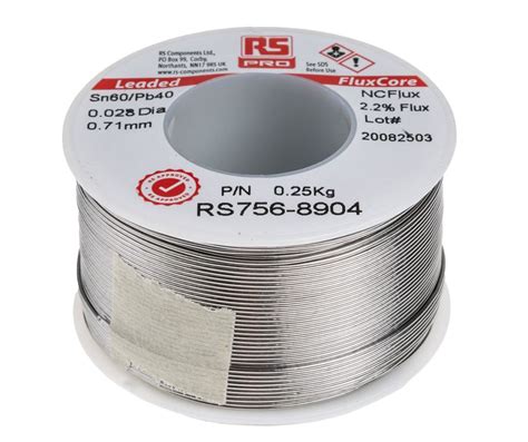 Rs Pro Wire 071mm Lead Solder 183°c Melting Point Rs Components