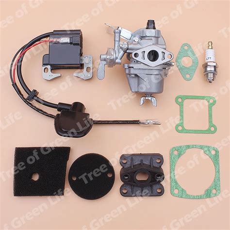 Grass Trimmer 40mm Cylinder Piston Carburetor Ignition Coil Kit For