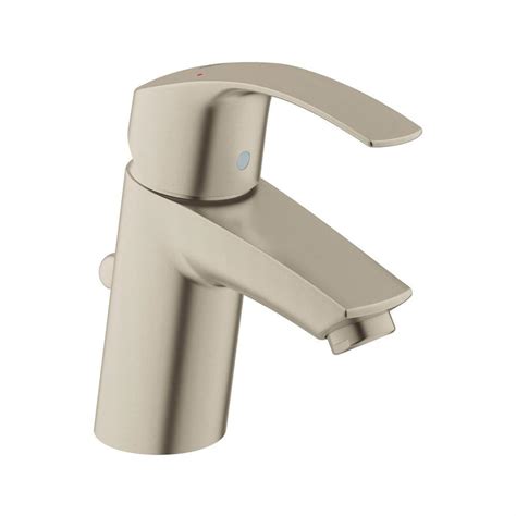 Exemplifying both contemporary european design and german engineering, the faucet operates via a side lever handle equipped with a grohe silkmove cartridge for smooth, precise control of the water volume and temperature. GROHE Eurosmart Single Hole Single-Handle Low-Arc Bathroom ...