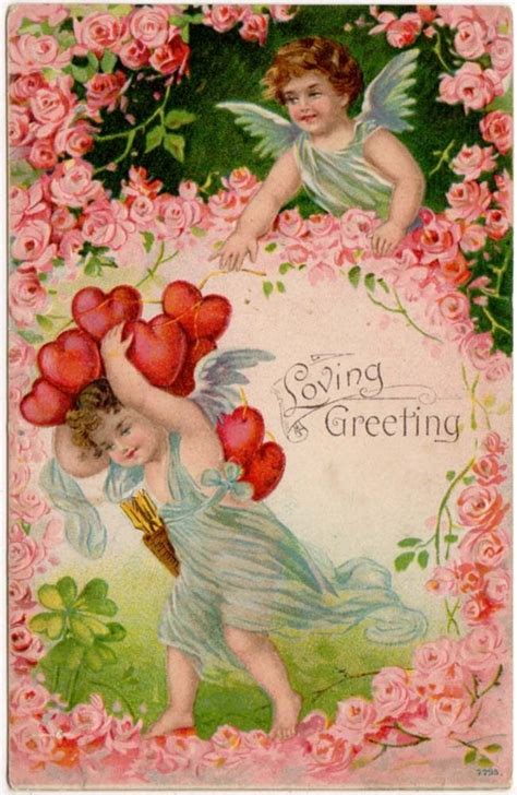 Loving Greeting Vintage Valentines Valentine Postcards Valentines Cards