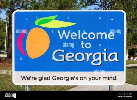 Welcome To Georgia Sign Usa Stock Photo Alamy