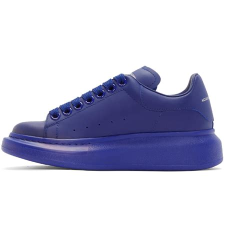 Alexander Mcqueen Leather Blue Oversized Sneakers Lyst