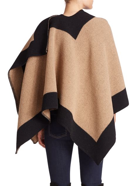 Burberry Bordered Wool And Cashmere Shawl In Brown Lyst