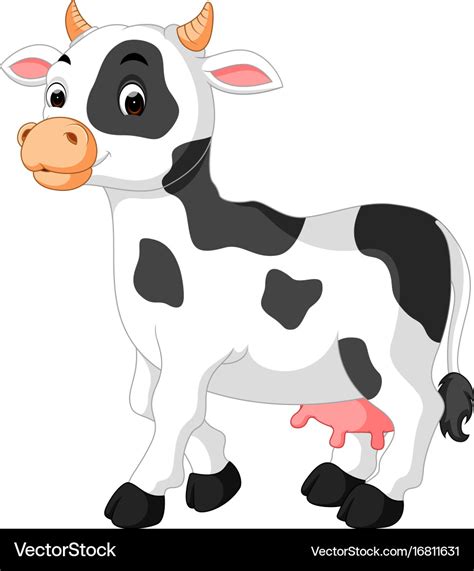 Cute Cow Cartoon Royalty Free Vector Image Vectorstock