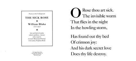 The Sick Rose Poems On The Underground