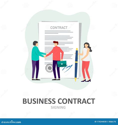 Business Contract Signing Corporate Document Stock Vector