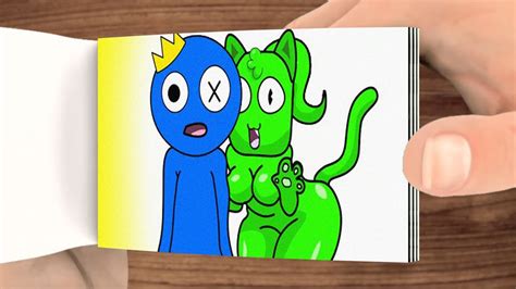 Green X Blue Kiss Rainbow Friends Roblox Rainbow Friends Animation Cartoon Flip Book Youtube