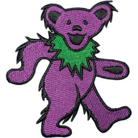 Grateful Dead Dancing Bear Purple Officially Licensed Iron On Sew On Embroidered Patch