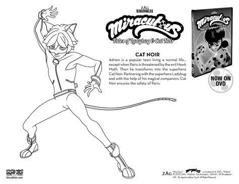 Miraculous ladybug coloring pages kwami. Color in Cat Noir,Ladybug's superhero counterpart in ...