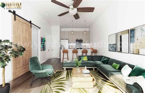 Open Plan Interior Design For Modern Kitchen Living Room