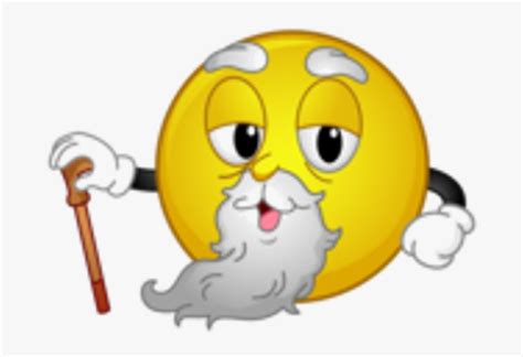 Old Man Emoji With Cane Hd Png Download Kindpng