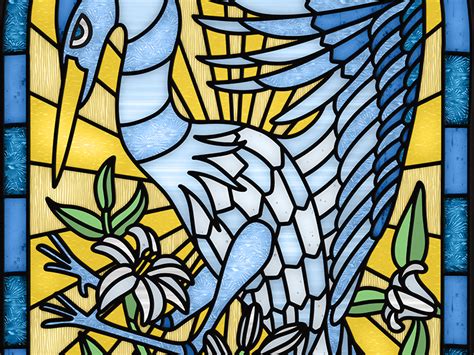 Blue Heron Stained Glass Window By Nicholas Miner On Dribbble