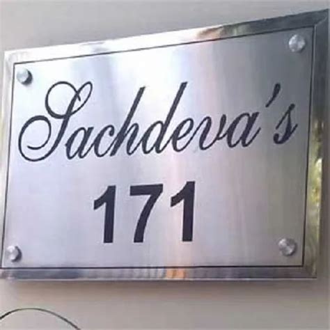 Stainless Steel Name Plate Wall Mounted For Home And Office At Rs 9