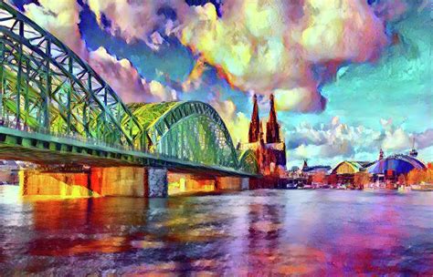 Colorful Cologne Skyline Digital Art By Art Couple Cologne Fine Art