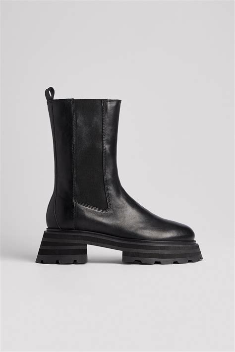 Heavy Profile Leather Chelsea Boots Black Na Kd