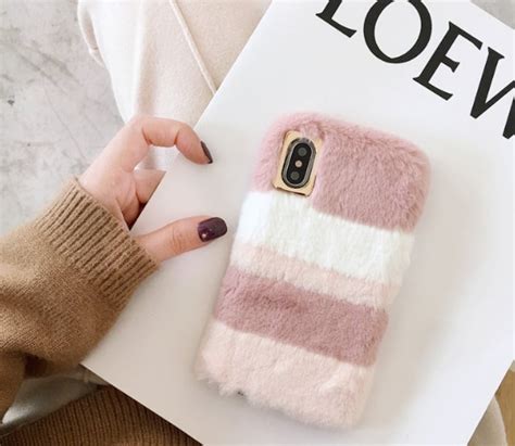Cute Fluffy Fur Phone Case Fashion Soft Tpu Back Phone Cover Etsy