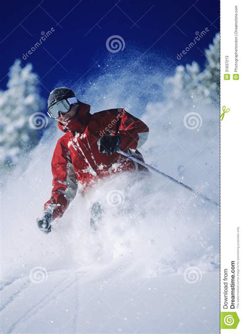 Skier Skiing In Powder Snow Stock Photos Image 31837213
