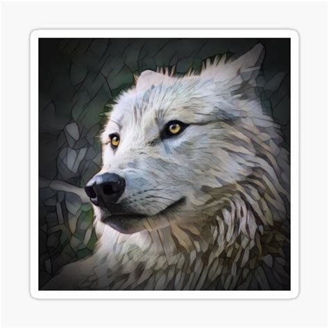 White Wolf Digital Art Design Sticker For Sale By Heathermarie Redbubble