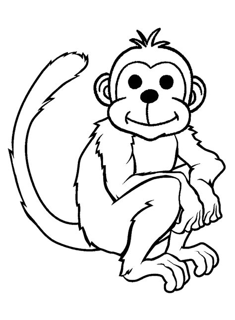 Coloriage Petit Singe Mignon Animaux De La Jungle Maternelle The Best