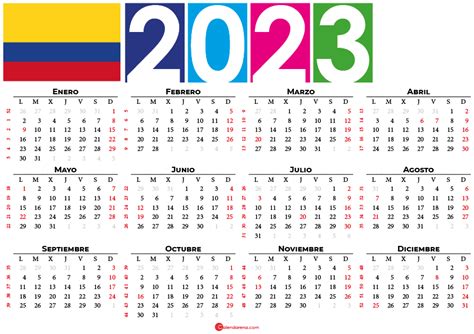 Colombia Calendar 2023