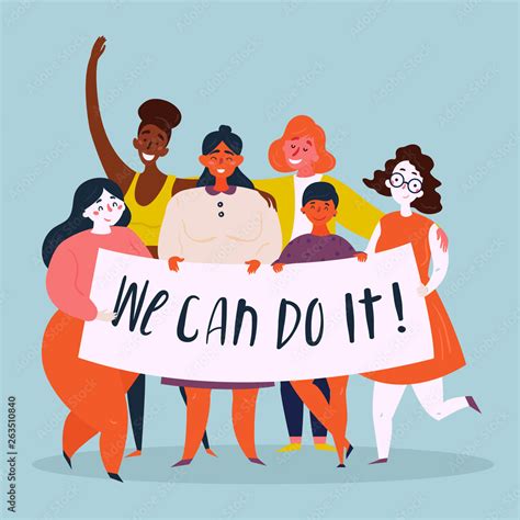 We Can Do It Poster Woman Rights Empowerment Stock Vector Adobe Stock
