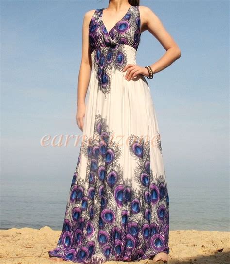 Details About New Blue Party Evening Peacock Plus Size Formal Maxi Long