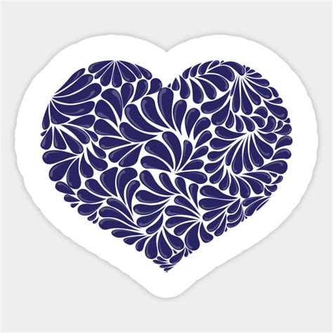 Mexican Talavera Heart Heart Shape Design Sticker Teepublic
