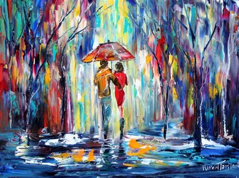 Custom Original Oil Painting Commission Rainy Romance Couple Etsy