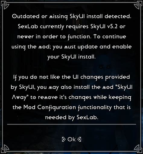 Help With Outdated Or Missing Skyui Install Detected Sexlab At Skyrim Special Edition Nexus