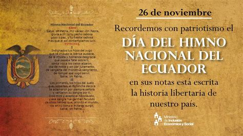 Inclusión Ecuador On Twitter 26noviembredía Del Himno Nacional En