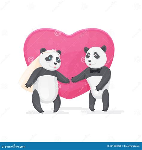 Couple In Love Pandas Stock Vector Illustration Of Fauna 101484256